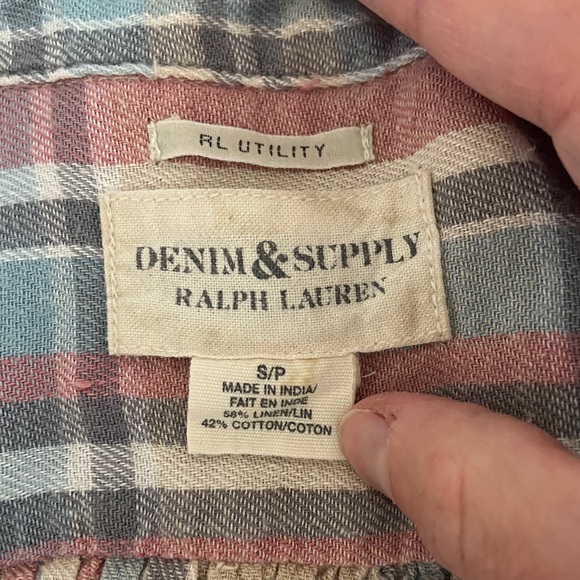 Ralph Lauren Pastel Plaid Button Down Shirt Blue - Picture 7 of 7